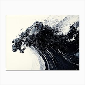 Black Water Splash Canvas Print