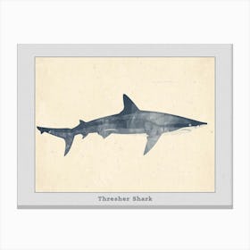 Thresher Shark Silhouette 2 Poster Canvas Print