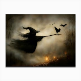 Witch Flying Canvas Print