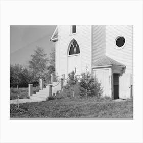 Detail Of Church In Littlefork, Minnesota By Russell Lee Canvas Print