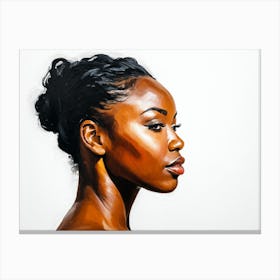 Side Profile Of Beautiful Woman Oil Painting 164 Canvas Print