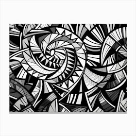 Patterns Abstract Black And White 6 Canvas Print