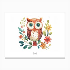 Little Floral Owl 4 Poster Canvas Print