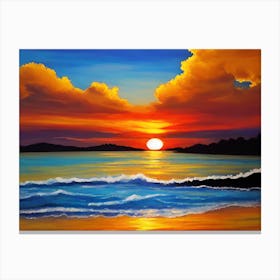 Sunset At The Beach 91 Canvas Print