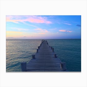 Pier At Sunset In Cancun (Mexico Series) Canvas Print