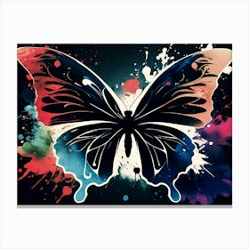 Butterfly With Paint Splashes 5 Canvas Print