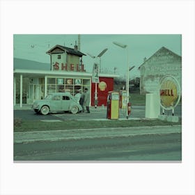 Shell Gas Station 1958 Canvas Print