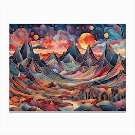 Mountains At Night Canvas Print