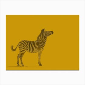 Zebra Yellow Handrawn Canvas Print