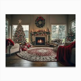 Christmas Living Room Canvas Print