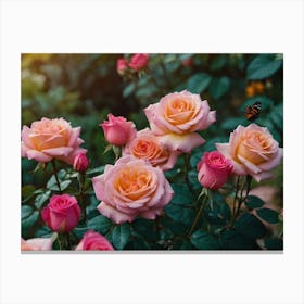 Pink Roses Canvas Print