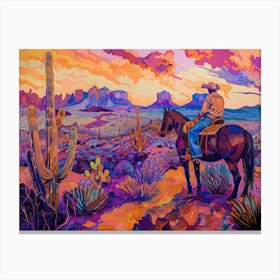 Cowboy Painting Sonoran Desert Arizona 2 Canvas Print