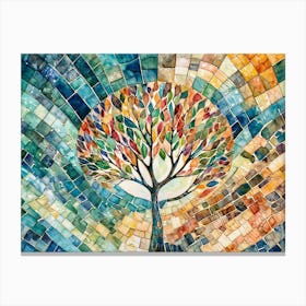 Tree Of Life in mosaics Canvas Print