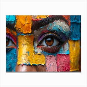 Colorful Chronicles: Abstract Narratives of History and Resilience. Colorful Face Painting Canvas Print