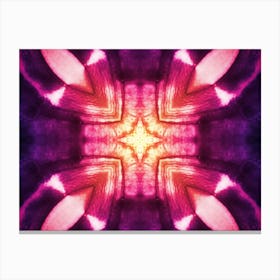 Pink Watercolor Four Leaf Flower Canvas Print