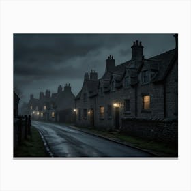 Dark Night In The Village Canvas Print