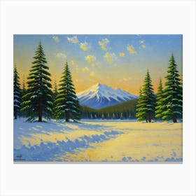 Winter's Embrace Snowy Mountain Canvas Print