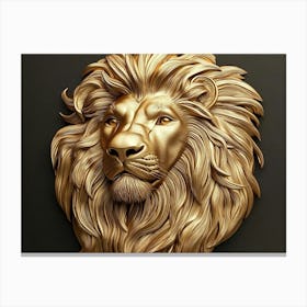 Golden Lion Head Canvas Print