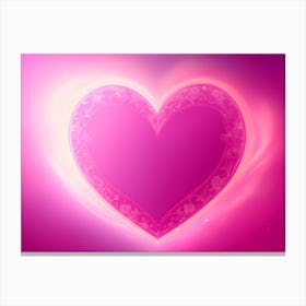 A Glowing Pink Heart Vibrant Horizontal Composition 70 Canvas Print