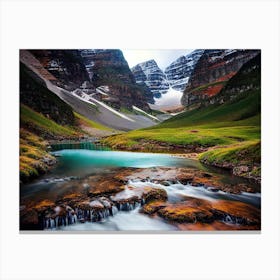 Waterfall In The Mountains 23 Canvas Print