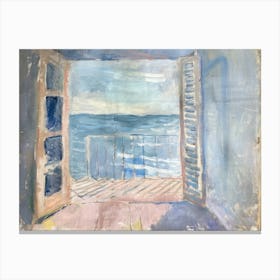 Dusk By The Sea Painting Inspired By Paul Cezanne Canvas Print