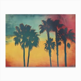 Sunset Palm Trees 2 Canvas Print