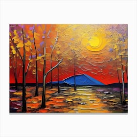 Sunset In The Forest Canvas Print