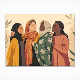 Women In Hijabs 2 Canvas Print