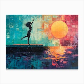 Modern Woman At Sunrise 4 Canvas Print