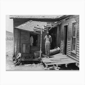 Tenant Farmer On His Front Porch, This Farm Is Owned By An Out Of State Woman And Has Been Rented By This Family Of Canvas Print