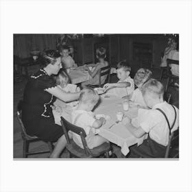 Kindergarten Children Eating Lunch, Lake Dick Project, Arkansas By Russell Lee Canvas Print