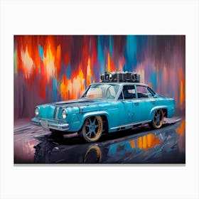 Blue Car Painting Canvas Print