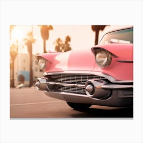 California Dreaming - Venice Pink Retro Car Canvas Print