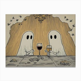 Ghosts Drinking Wine Canvas Print