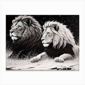 Two Lions Canvas Print