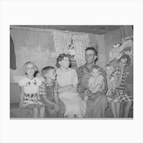 Mr And Mrs, Jack Whinery And Their Five Children In Their Dugout, Pie Town, New Mexico, Mr, Whinery Had Worked On Canvas Print