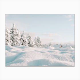 Snowy Landscape With Trees Canvas Print