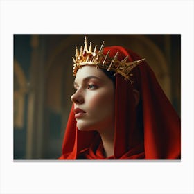 Red veil and crown Canvas Print