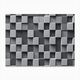 3d Gray Squares Canvas Print