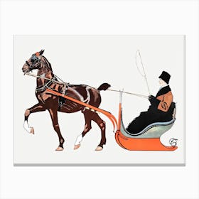 Man In A Carriage, Edward Penfield Canvas Print