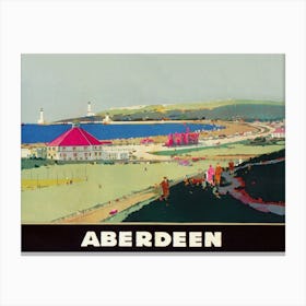 Aberdeen Scotland Vintage Travel Poster Canvas Print