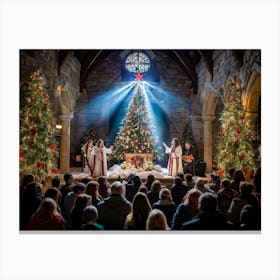 A Traditional Sunday Festival Of Faith Merging Christmas And Resurrection Celebrations Featuring A 1 Canvas Print