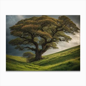 Tree In A Field Canvas Print