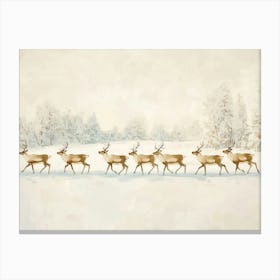 Reindeer In The Snow Canvas Print