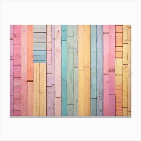 Colorful Wooden Wall Canvas Print