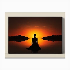 Buddha At Sunset Canvas Print