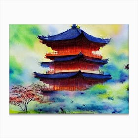 Pagoda In Bloom Canvas Print