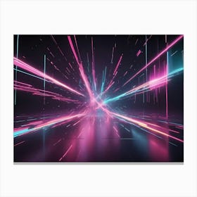 Neon Light Tunnel Canvas Print