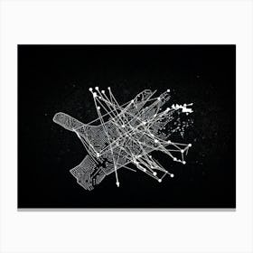 Abstract Composition Featuring A Black Hand Formed By A Constellation Of Arrows And Pointers Set In (3) Canvas Print