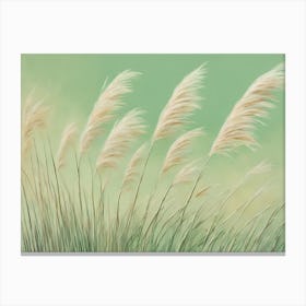 Abstract Pampas Grass Blowing 3 Canvas Print